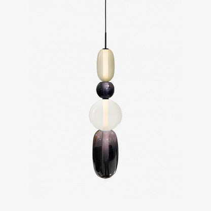 Glass Pendant Light for Kitchen Island & Dining Room – Tinted Jewel Shade LED Ceiling Light, Modern Living Room Hanging Pendant