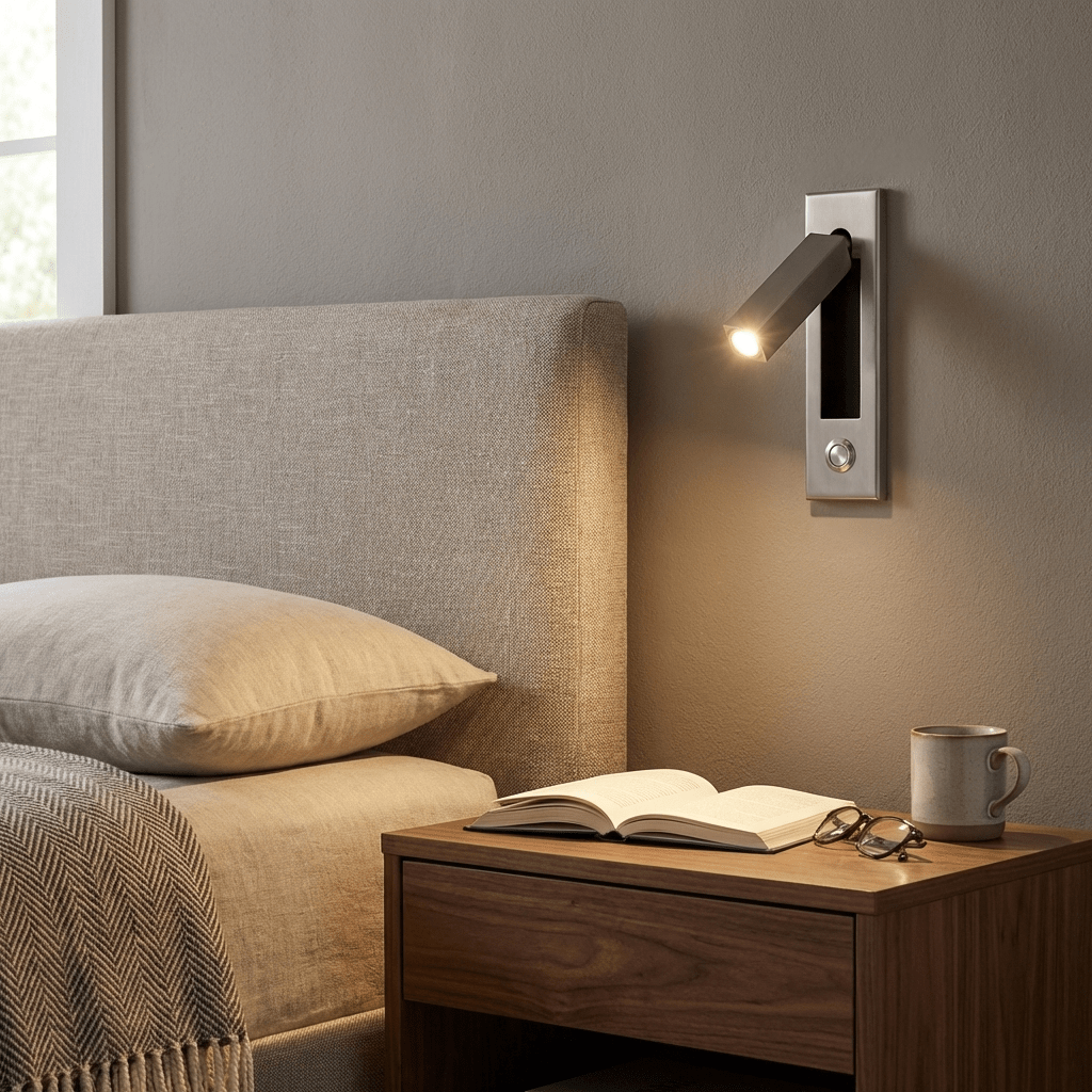 Recessed Bedside Reading Wall Sconce – Embedded LED Wall Light for Bedroom, Adjustable Modern Hallway & Living Room Reading Light