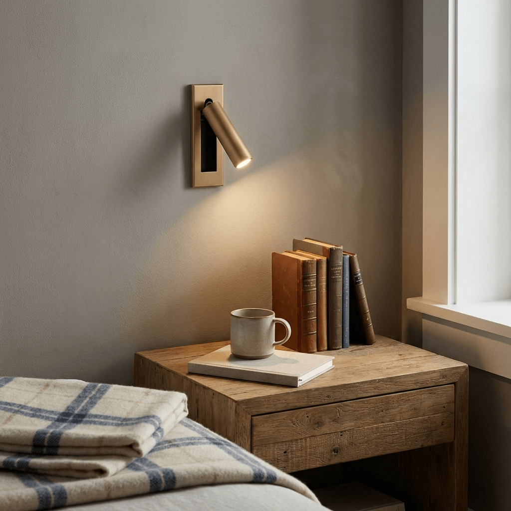 Recessed Bedside Reading Wall Sconce – Embedded LED Wall Light for Bedroom, Adjustable Modern Hallway & Living Room Reading Light