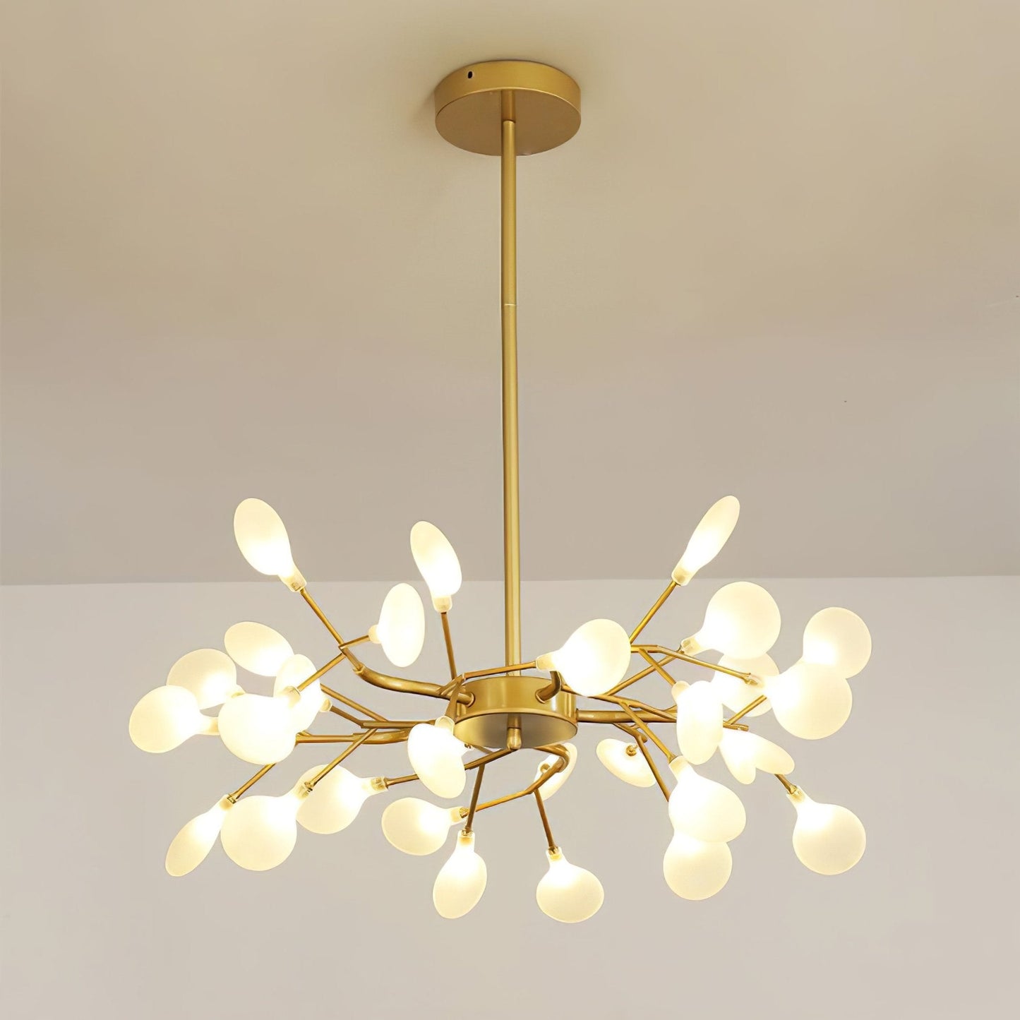 Sputnik Chandelier for Dining Room & Entryway – Mid-Century LED Starburst Ceiling Light, Modern Living Room Statement Chandelier