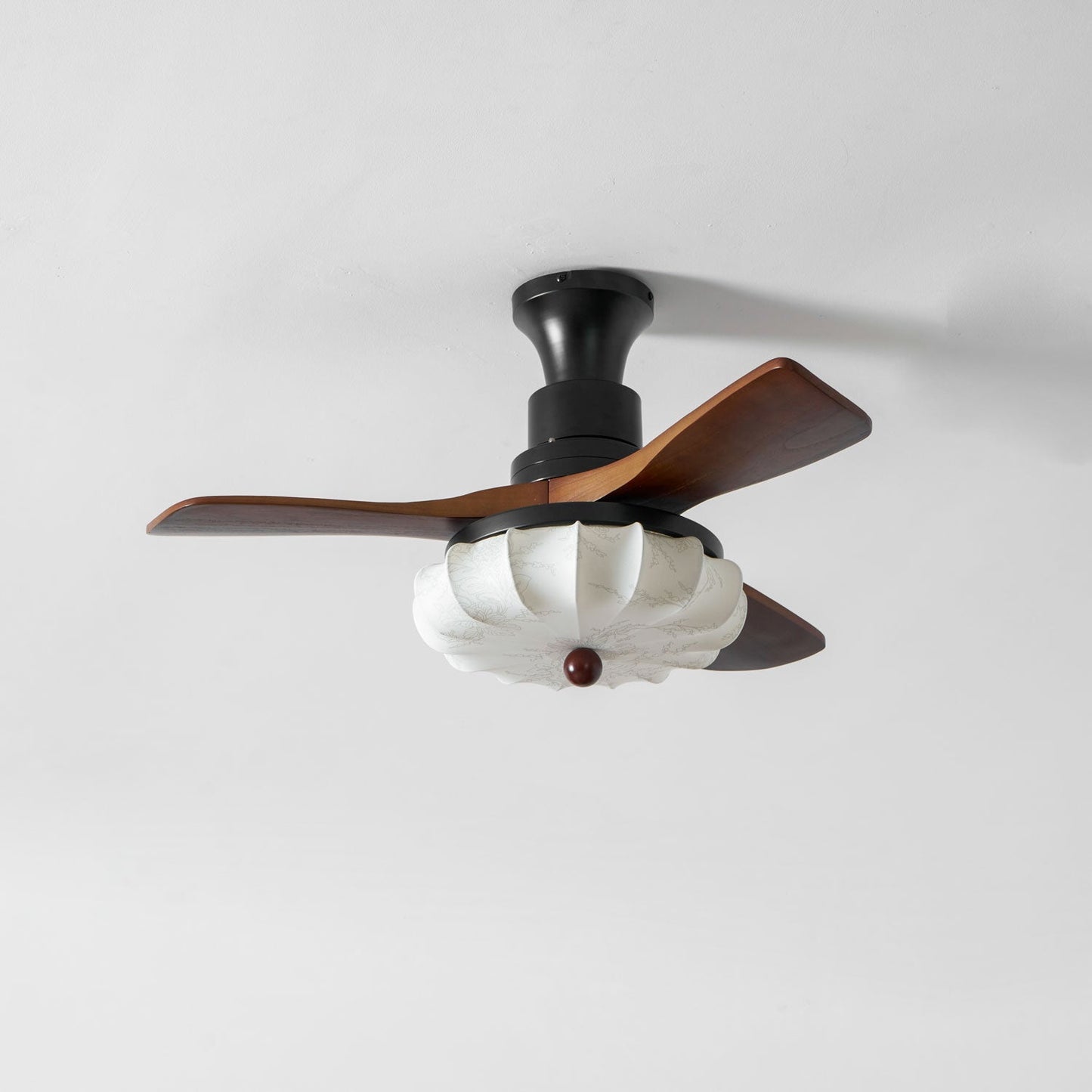 Ceiling Fan with Light and Remote for Bedroom & Living Room – Petal Blade LED Fan, Quiet Modern Dining Room Low-Profile Ceiling Fan