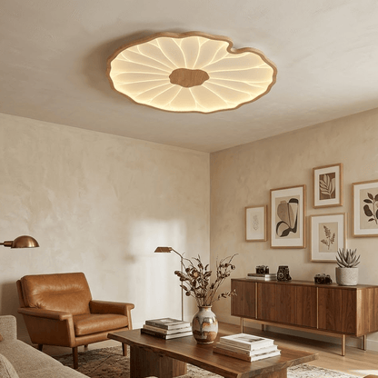 Lotus Leaf Ceiling Light for Bedroom & Living Room – Layered Sculptural LED Flush Mount, Modern Organic Dining & Entryway Fixture