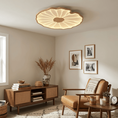 Lotus Leaf Ceiling Light for Bedroom & Living Room – Layered Sculptural LED Flush Mount, Modern Organic Dining & Entryway Fixture