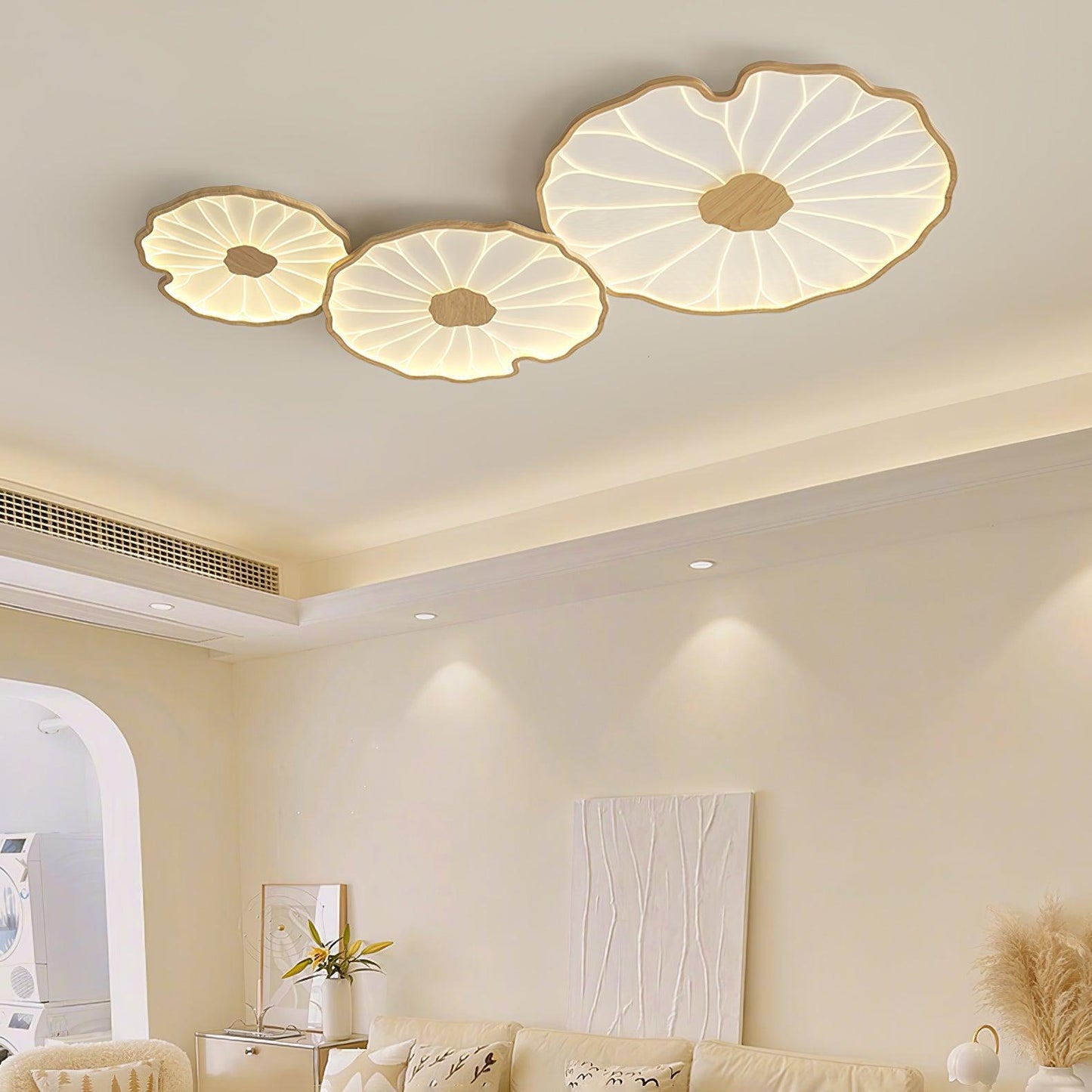 Lotus Leaf Ceiling Light for Bedroom & Living Room – Layered Sculptural LED Flush Mount, Modern Organic Dining & Entryway Fixture