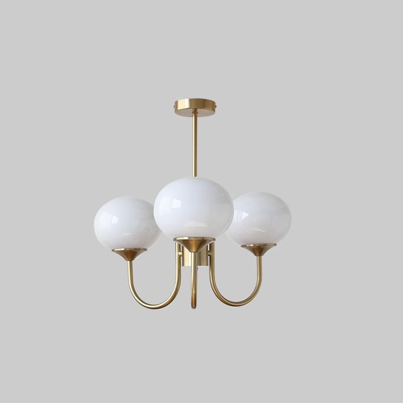 Glass Globe Chandelier for Dining Room & Living Room – Cluster Bubble LED Ceiling Light, Modern Brass Bedroom & Foyer Statement Chandelier