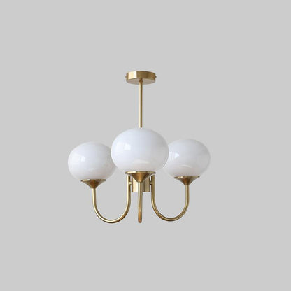 Glass Globe Chandelier for Dining Room & Living Room – Cluster Bubble LED Ceiling Light, Modern Brass Bedroom & Foyer Statement Chandelier