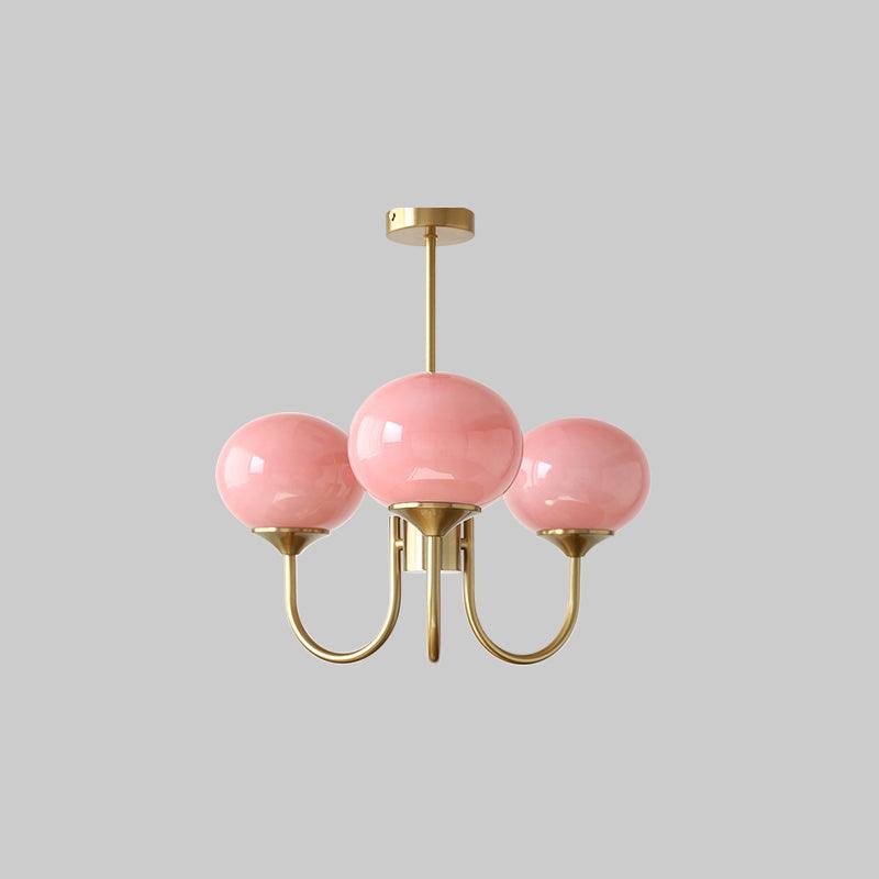 Glass Globe Chandelier for Dining Room & Living Room – Cluster Bubble LED Ceiling Light, Modern Brass Bedroom & Foyer Statement Chandelier