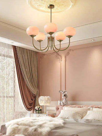 Glass Globe Chandelier for Dining Room & Living Room – Cluster Bubble LED Ceiling Light, Modern Brass Bedroom & Foyer Statement Chandelier