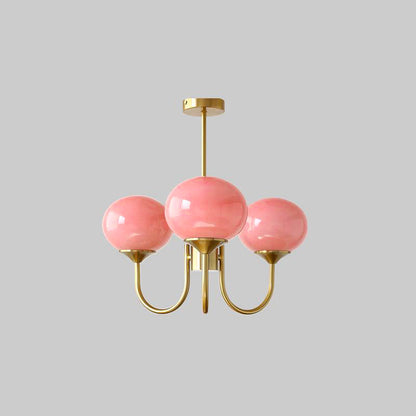 Glass Globe Chandelier for Dining Room & Living Room – Cluster Bubble LED Ceiling Light, Modern Brass Bedroom & Foyer Statement Chandelier