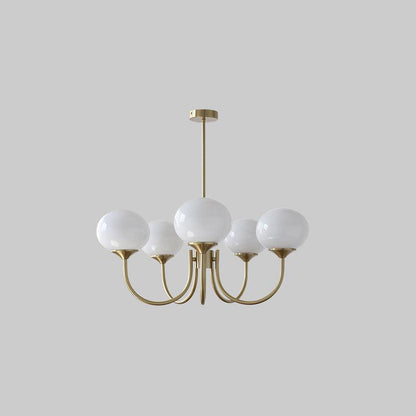 Glass Globe Chandelier for Dining Room & Living Room – Cluster Bubble LED Ceiling Light, Modern Brass Bedroom & Foyer Statement Chandelier