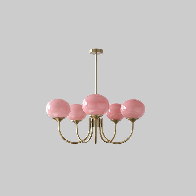 Glass Globe Chandelier for Dining Room & Living Room – Cluster Bubble LED Ceiling Light, Modern Brass Bedroom & Foyer Statement Chandelier