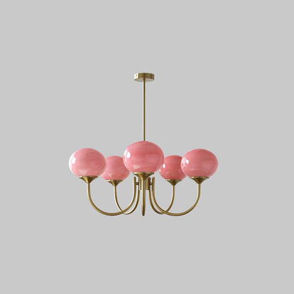 Glass Globe Chandelier for Dining Room & Living Room – Cluster Bubble LED Ceiling Light, Modern Brass Bedroom & Foyer Statement Chandelier