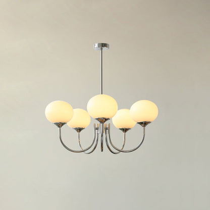 Glass Globe Chandelier for Dining Room & Living Room – Cluster Bubble LED Ceiling Light, Modern Brass Bedroom & Foyer Statement Chandelier