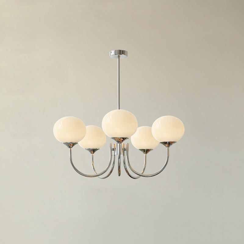 Glass Globe Chandelier for Dining Room & Living Room – Cluster Bubble LED Ceiling Light, Modern Brass Bedroom & Foyer Statement Chandelier