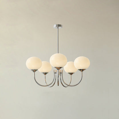 Glass Globe Chandelier for Dining Room & Living Room – Cluster Bubble LED Ceiling Light, Modern Brass Bedroom & Foyer Statement Chandelier