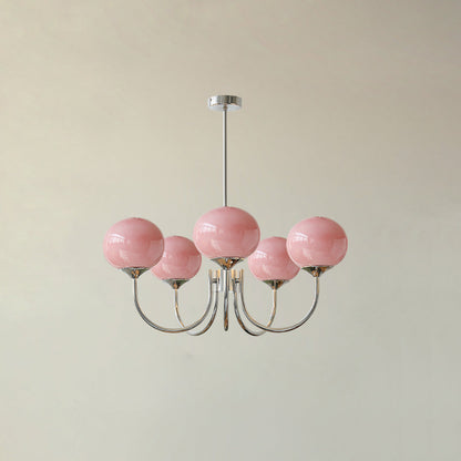 Glass Globe Chandelier for Dining Room & Living Room – Cluster Bubble LED Ceiling Light, Modern Brass Bedroom & Foyer Statement Chandelier
