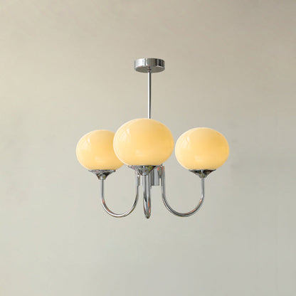 Glass Globe Chandelier for Dining Room & Living Room – Cluster Bubble LED Ceiling Light, Modern Brass Bedroom & Foyer Statement Chandelier