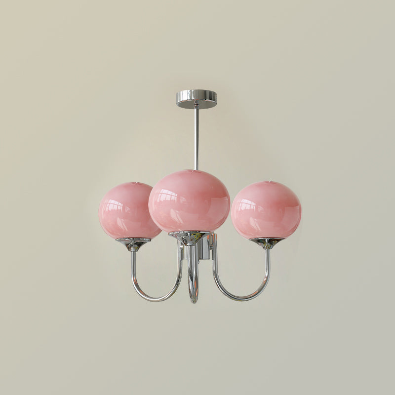 Glass Globe Chandelier for Dining Room & Living Room – Cluster Bubble LED Ceiling Light, Modern Brass Bedroom & Foyer Statement Chandelier