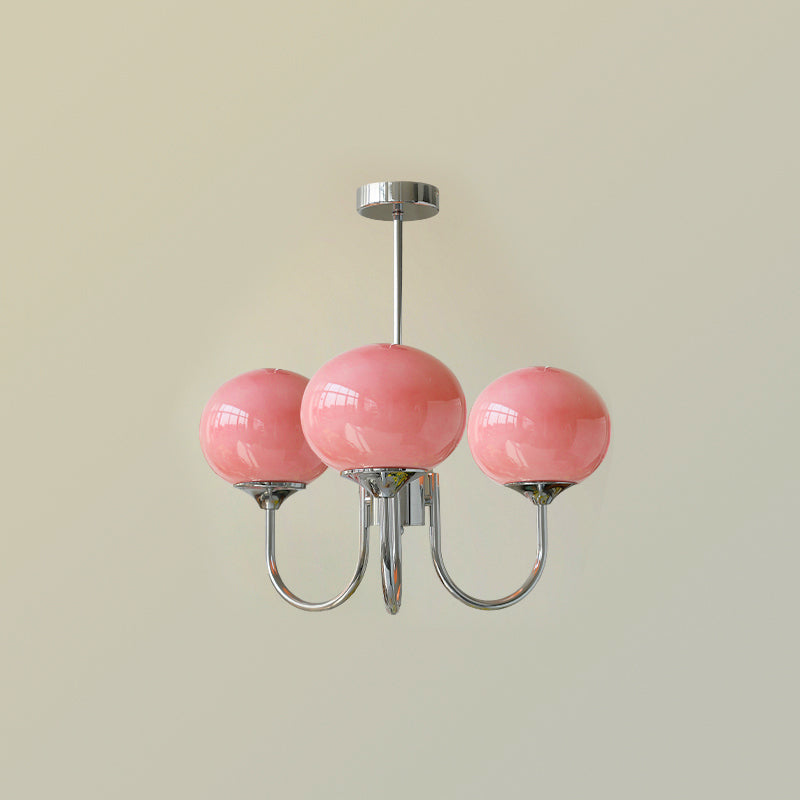 Glass Globe Chandelier for Dining Room & Living Room – Cluster Bubble LED Ceiling Light, Modern Brass Bedroom & Foyer Statement Chandelier