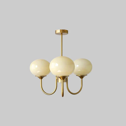 Glass Globe Chandelier for Dining Room & Living Room – Cluster Bubble LED Ceiling Light, Modern Brass Bedroom & Foyer Statement Chandelier