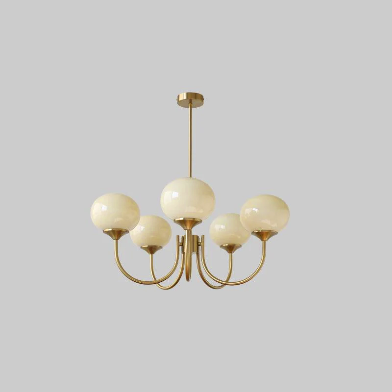 Glass Globe Chandelier for Dining Room & Living Room – Cluster Bubble LED Ceiling Light, Modern Brass Bedroom & Foyer Statement Chandelier