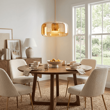 Glass Globe Pendant Light for Kitchen Island & Dining Room – Hand-Blown Sphere LED Ceiling Light, Modern Dimmable Living Room Pendant