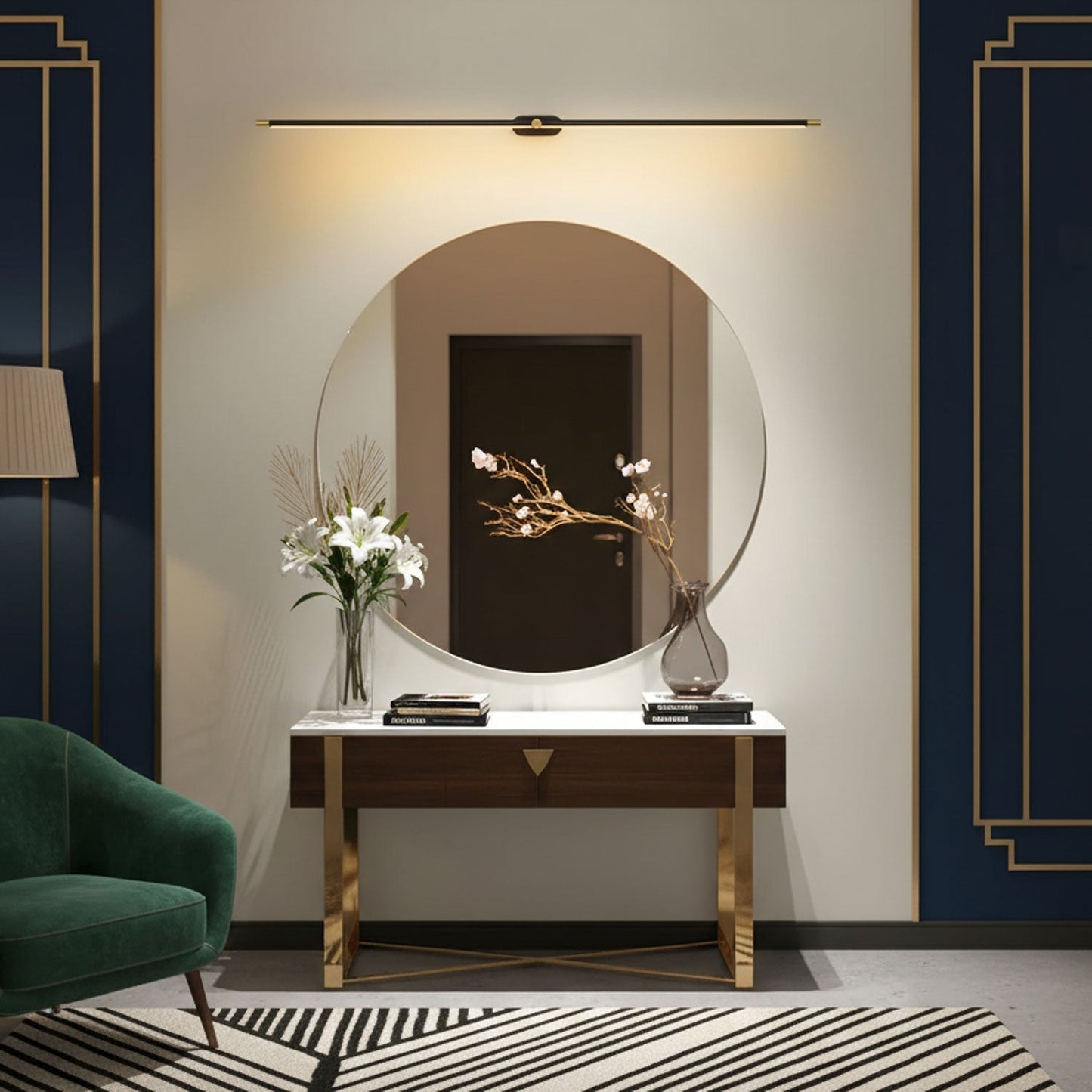 Linear Wall Sconce for Bedroom & Bathroom Vanity – Minimalist LED Wall Light, Modern Dimmable Hallway & Living Room Vanity Sconce