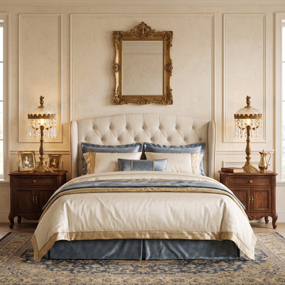 Crystal Table Lamp for Bedroom & Living Room – Baroque Frosted Glass Dome Accent Lamp, Ornate Brass Bedside & Entryway Table Light