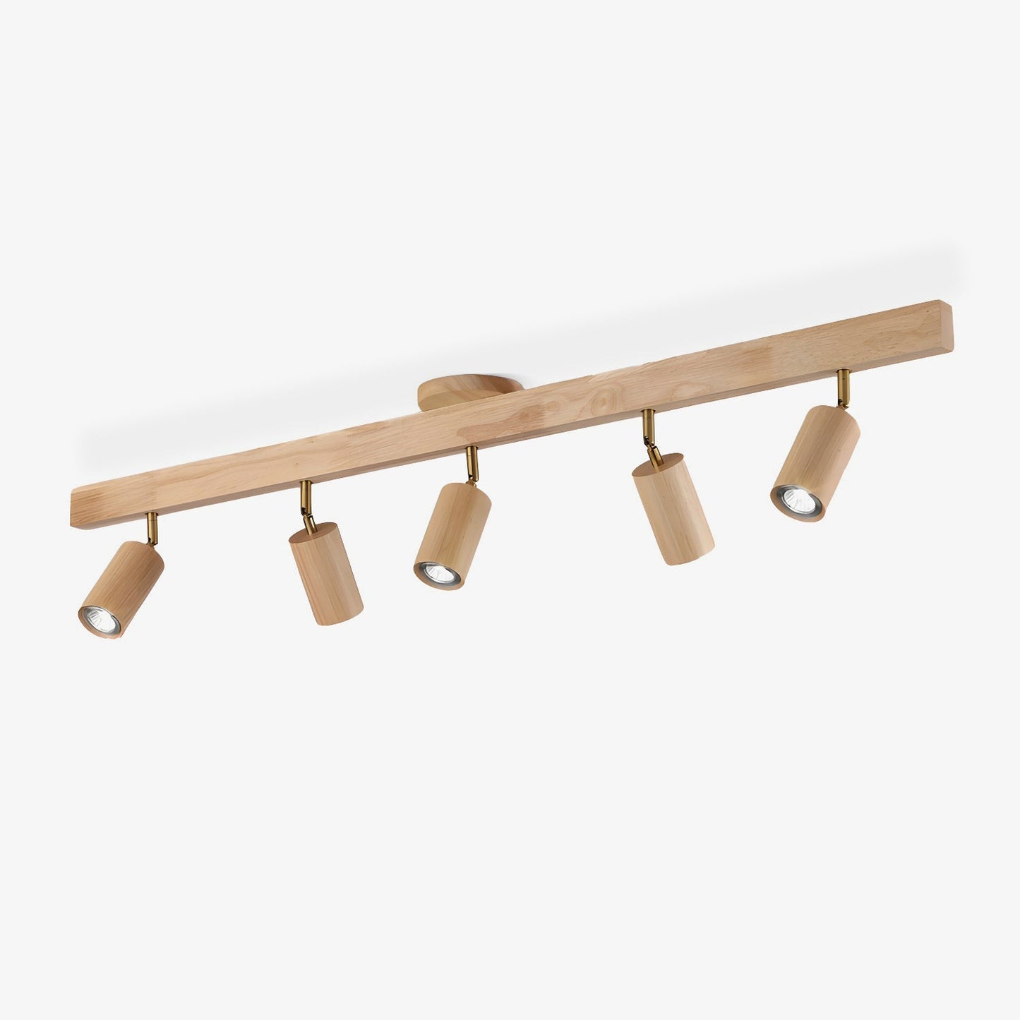 Wood Track Spotlight Ceiling Light for Kitchen & Hallway – Adjustable LED Spotlight Bar, Walnut Dimmable Modern Gallery Accent Light