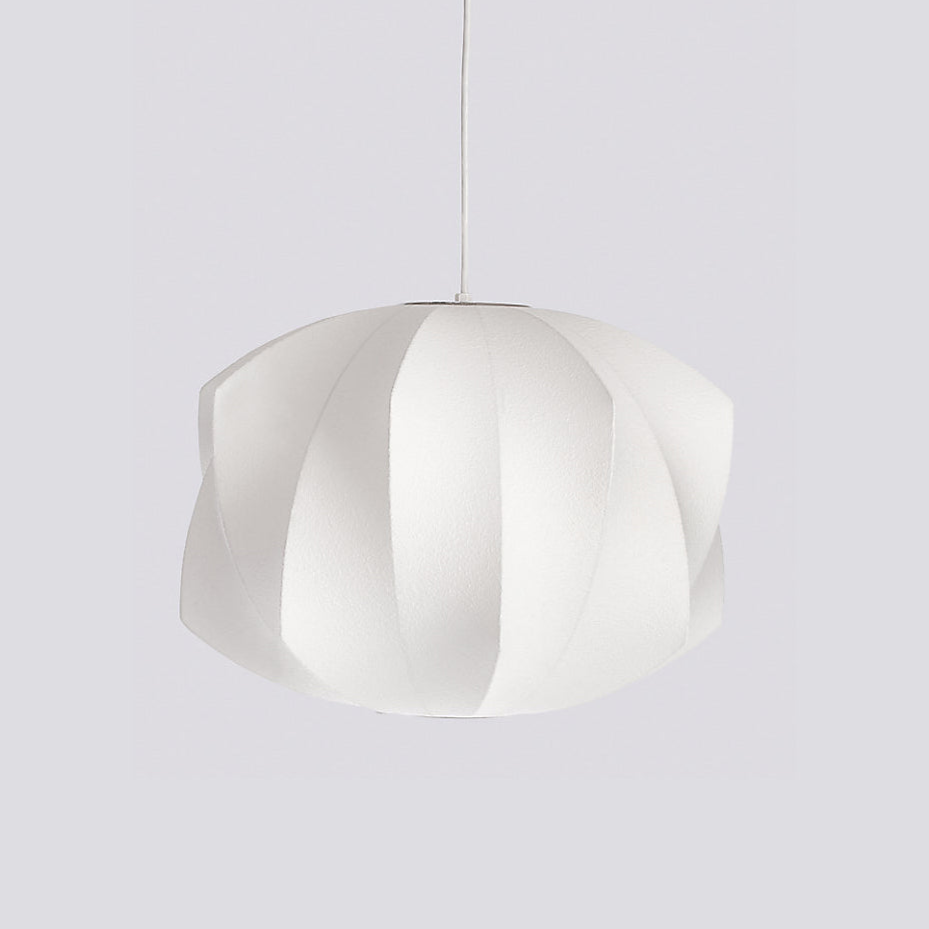 Bubble Pendant Light for Dining Room & Living Room – White Crisscross Shade Mid-Century Ceiling Light, Modern Entryway Hanging Lamp