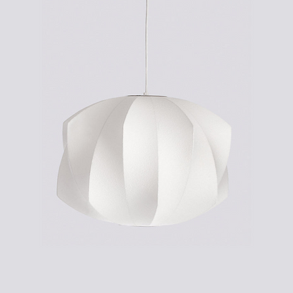 Bubble Pendant Light for Dining Room & Living Room – White Crisscross Shade Mid-Century Ceiling Light, Modern Entryway Hanging Lamp