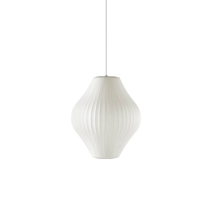 Bubble Pendant Light for Dining Room & Living Room – White Crisscross Shade Mid-Century Ceiling Light, Modern Entryway Hanging Lamp