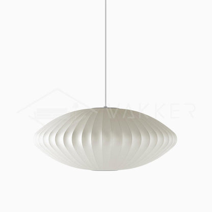 Bubble Pendant Light for Dining Room & Living Room – White Crisscross Shade Mid-Century Ceiling Light, Modern Entryway Hanging Lamp