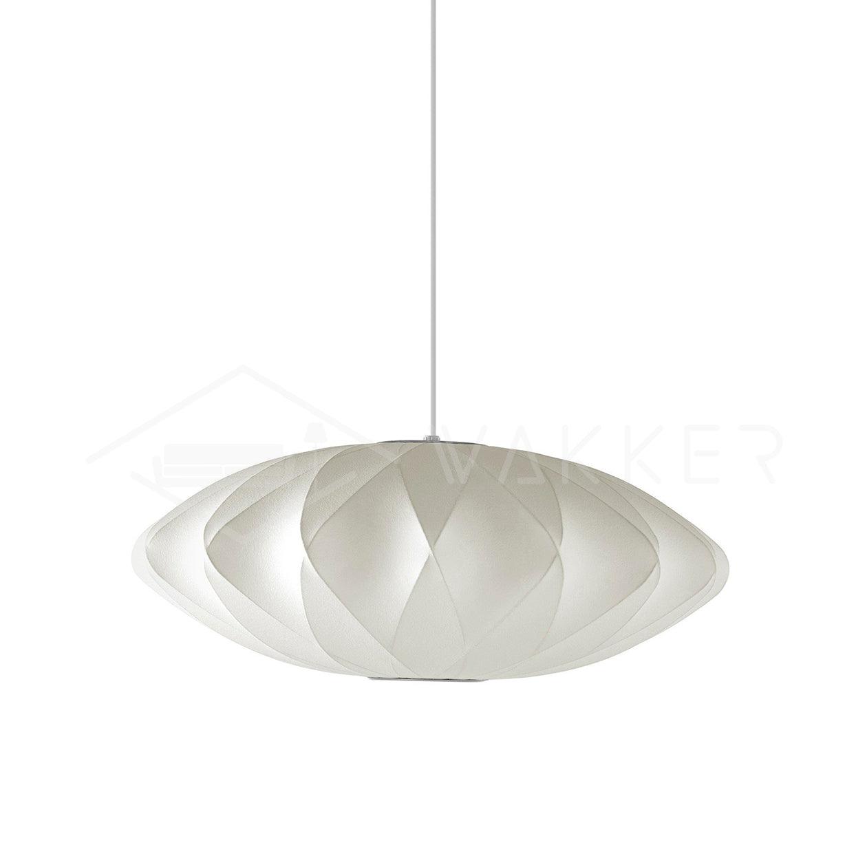 Bubble Pendant Light for Dining Room & Living Room – White Crisscross Shade Mid-Century Ceiling Light, Modern Entryway Hanging Lamp