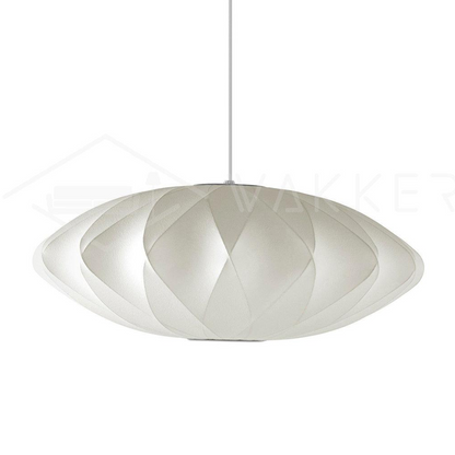 Bubble Pendant Light for Dining Room & Living Room – White Crisscross Shade Mid-Century Ceiling Light, Modern Entryway Hanging Lamp