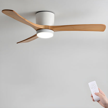 Wood Ceiling Fan with Light and Remote for Bedroom & Living Room – 48 Inch Dimmable LED Farmhouse Fan, Reversible Quiet Ceiling Fan