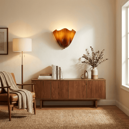 Petal Wall Sconce for Bedroom & Hallway – Sculptural Flower LED Wall Light, Modern Organic Living Room & Entryway Wall Lamp