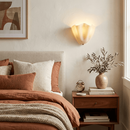 Petal Wall Sconce for Bedroom & Hallway – Sculptural Flower LED Wall Light, Modern Organic Living Room & Entryway Wall Lamp
