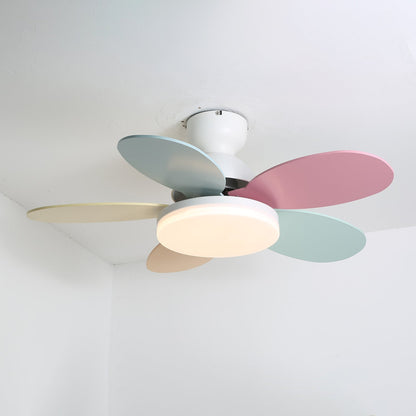 Ceiling Fan with Light and Remote for Bedroom & Living Room – Quiet LED Wood Grain Fan, Modern Low-Profile Open-Plan Ceiling Fan
