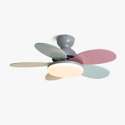 Ceiling Fan with Light and Remote for Bedroom & Living Room – Quiet LED Wood Grain Fan, Modern Low-Profile Open-Plan Ceiling Fan