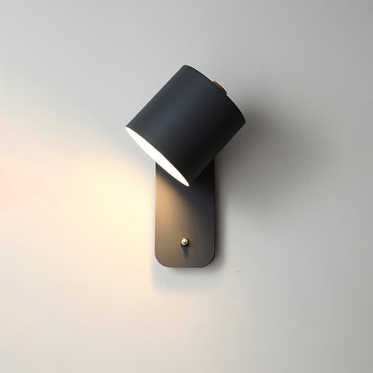 Cylinder Wall Sconce for Bedside & Hallway – Rotating LED Reading Wall Light, Minimalist Adjustable Modern Living Room Wall Lamp