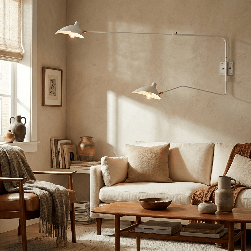 Multi-Arm Wall Sconce for Living Room & Hallway – Adjustable Sputnik LED Wall Light, Mid-Century Modern Reading & Accent Wall Lamp
