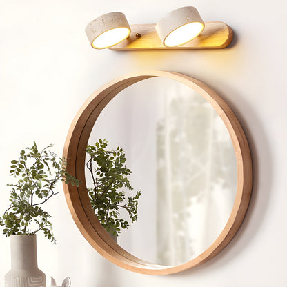 Travertine Wall Sconce for Bedroom & Hallway – Natural Stone LED Wall Light, Warm Dimmable Modern Bathroom Vanity & Living Room Sconce