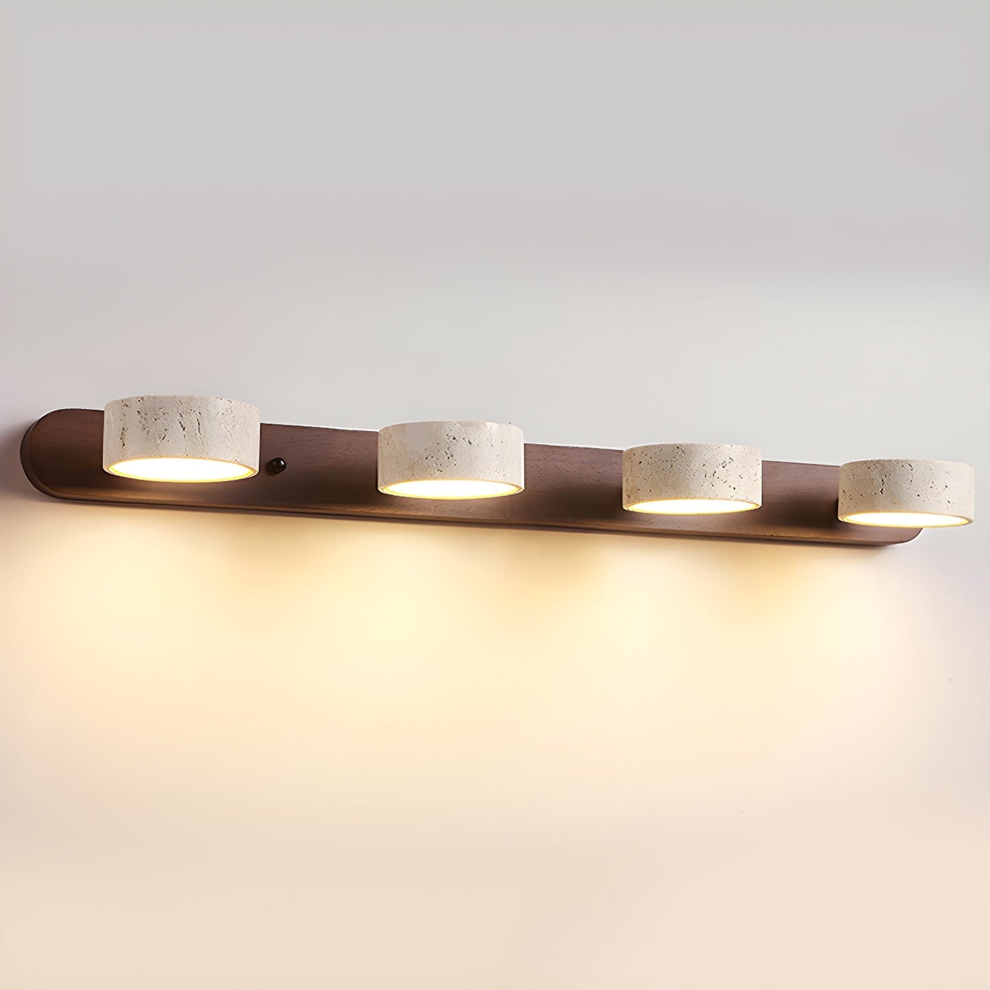 Travertine Wall Sconce for Bedroom & Hallway – Natural Stone LED Wall Light, Warm Dimmable Modern Bathroom Vanity & Living Room Sconce