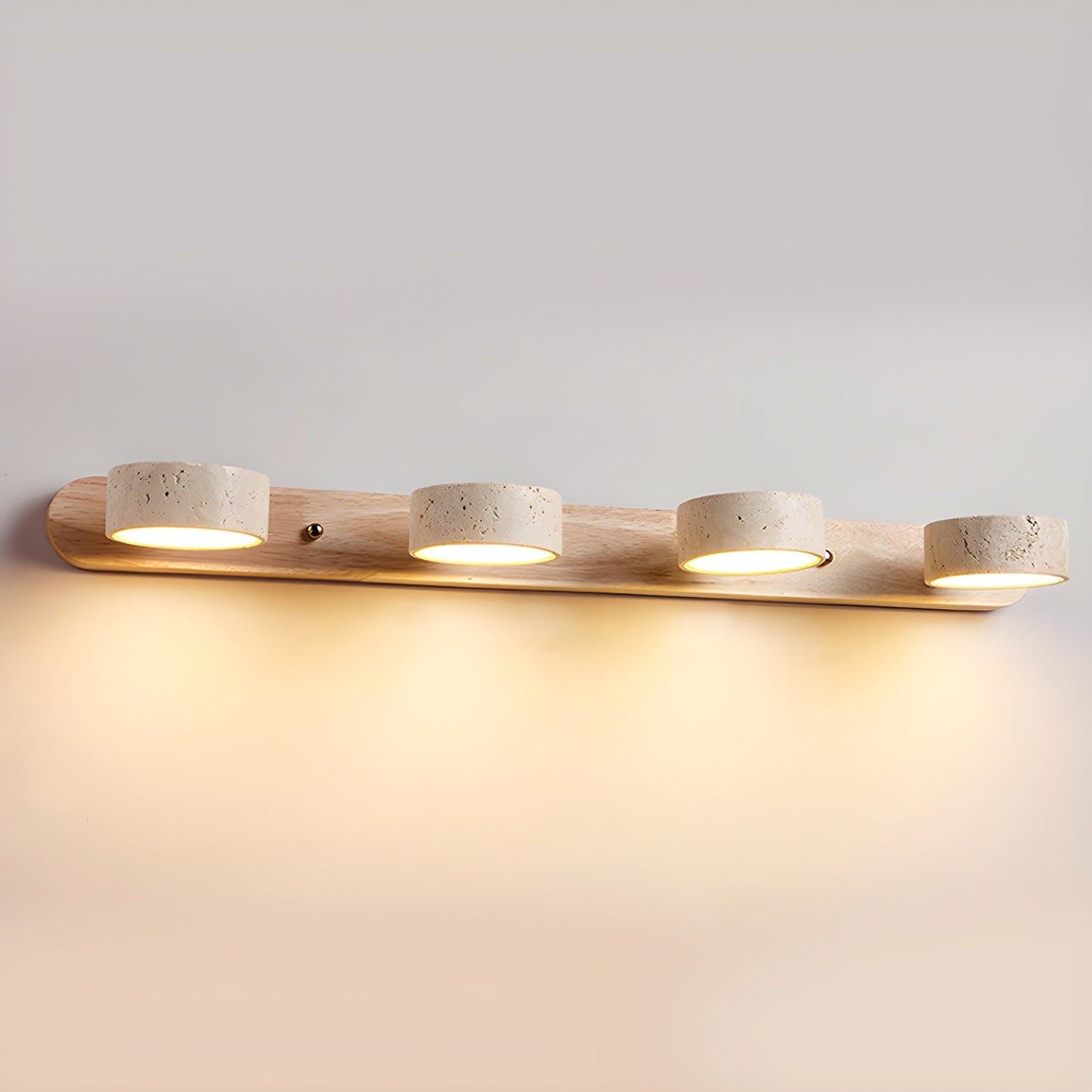 Travertine Wall Sconce for Bedroom & Hallway – Natural Stone LED Wall Light, Warm Dimmable Modern Bathroom Vanity & Living Room Sconce