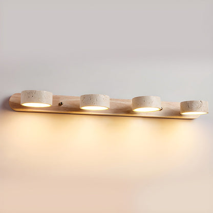 Travertine Wall Sconce for Bedroom & Hallway – Natural Stone LED Wall Light, Warm Dimmable Modern Bathroom Vanity & Living Room Sconce
