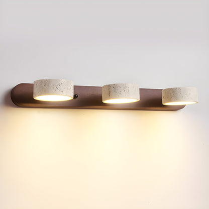 Travertine Wall Sconce for Bedroom & Hallway – Natural Stone LED Wall Light, Warm Dimmable Modern Bathroom Vanity & Living Room Sconce