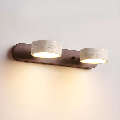 Travertine Wall Sconce for Bedroom & Hallway – Natural Stone LED Wall Light, Warm Dimmable Modern Bathroom Vanity & Living Room Sconce