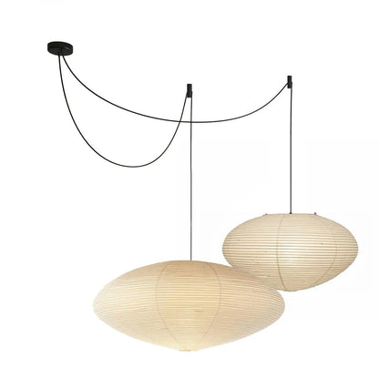 Paper Pendant Light for Dining Room & Bedroom – Japandi Washi Lantern Ceiling Light, Modern Minimalist Living Room Hanging Lamp
