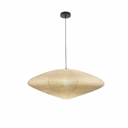 Paper Pendant Light for Dining Room & Bedroom – Japandi Washi Lantern Ceiling Light, Modern Minimalist Living Room Hanging Lamp